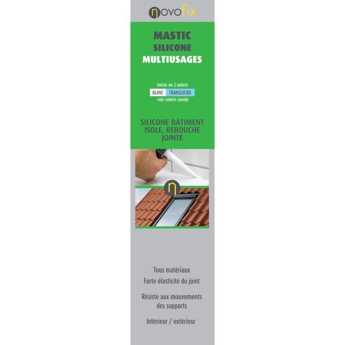 Mastic Silicone Novofix 280ml Couleur Blanc Achat Vente