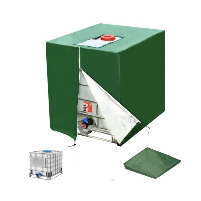 Bâche De Protection IBC 1000L Druuzyl - Housse étanche Anti-UV Avec Fermeture à Glissière (116x100x120cm, Vert) - 9