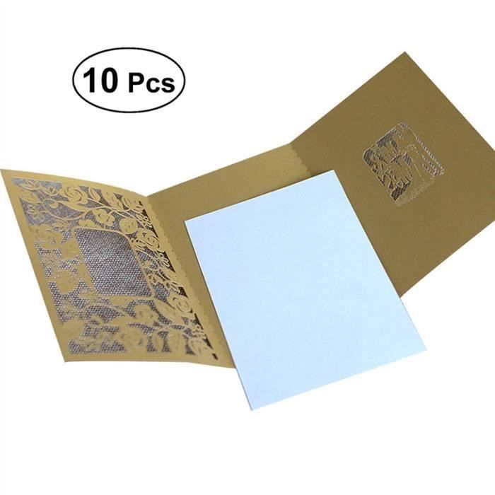10 Pcs Cartes D Invitation De Mariage De Fleurs Creuses Sans Enveloppe Pour La Douche Nuptiale Qk011 Golden Achat Vente Faire Part Invitation 10 Pcs Cartes D Invitati Cdiscount