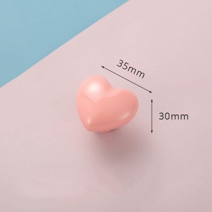 6Pcs Boutons De Placard En Céramique Boutons De Tiroir De Placard En Forme De Coeur Poignees 98955554