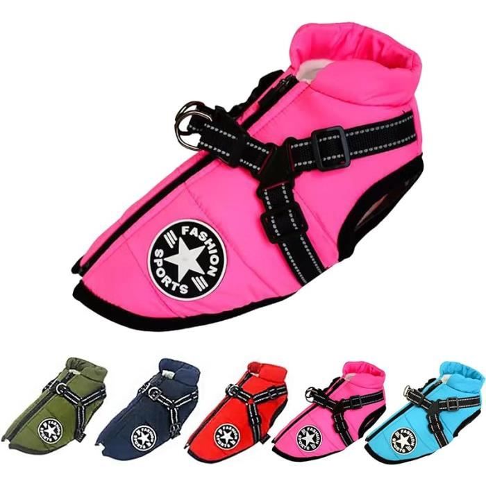 Comparer les prix de Manteau d hiver pour chien avec prservatif intgr vtements chauds pour chien en hiver impermable l eau MEDIUM PINK