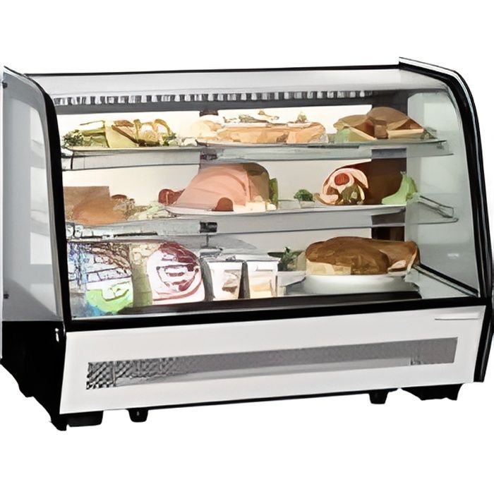 vitrine réfrigérée à poser deli-cool iii - bartscher - 160w - noir/blanc - éclairage led