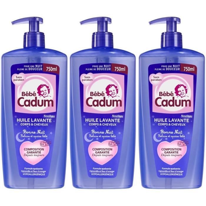 Bebe Cadum Huile Lavante Bonne Nuit Corps Et Cheveux 750 Ml Lot De 3 Cdiscount Puericulture Eveil Bebe