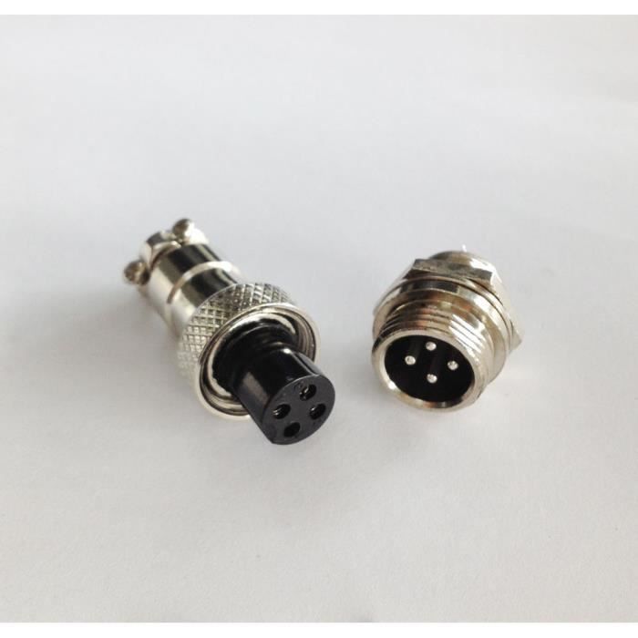 GX12-4 4 pin plug and socket 12 mm vis type Panneau Connecteur aviation