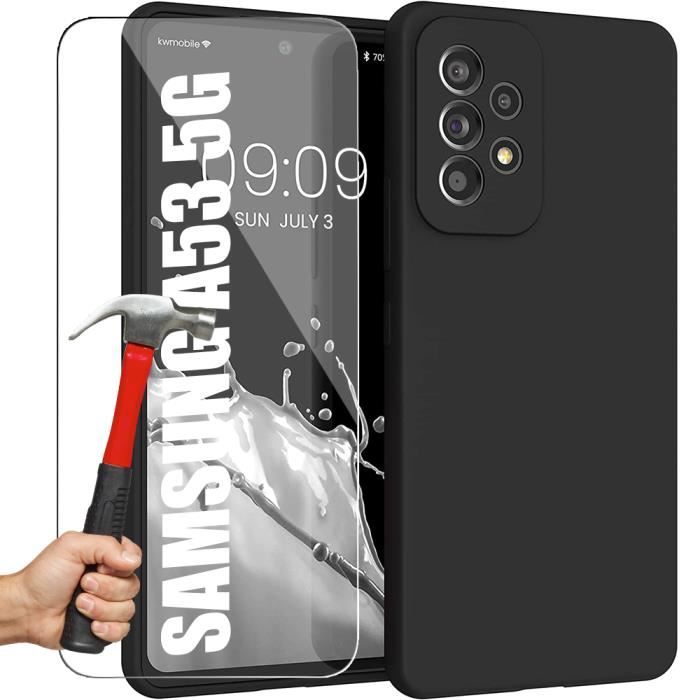 Coque TPU Silicone Noire + 2 Verres Trempés Pour Oppo A53 / A53S - Marque Little Boutik