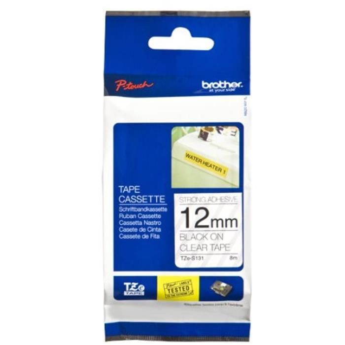 Ruban laminé BROTHER P TOUCH TZE S131 / 12mm Adhésif extra fort