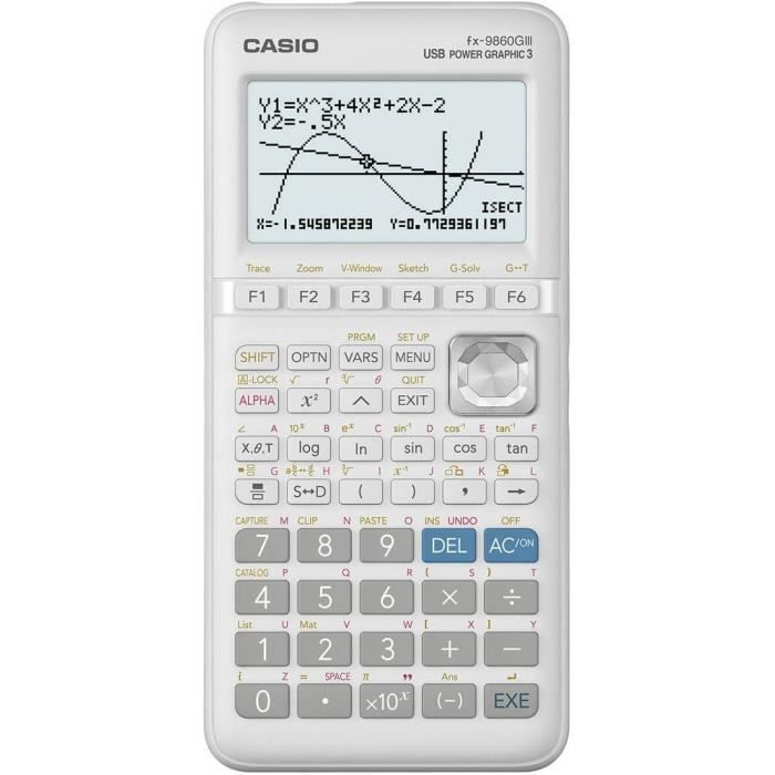 Calculatrice graphique Casio FX-9860GIII FX-9860GIII noir, argent Ecran: 21 à pile(s) (l x h x p) 91.5 x 21.2 x 184 mm 1