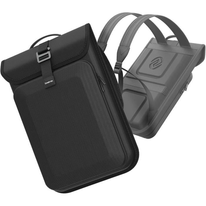 Sac à Dos Rigide Qualo Pour Ordinateur 15.6" - Étanche, Port USB, Sécurité Antivol, Conforme Bagage à Main
