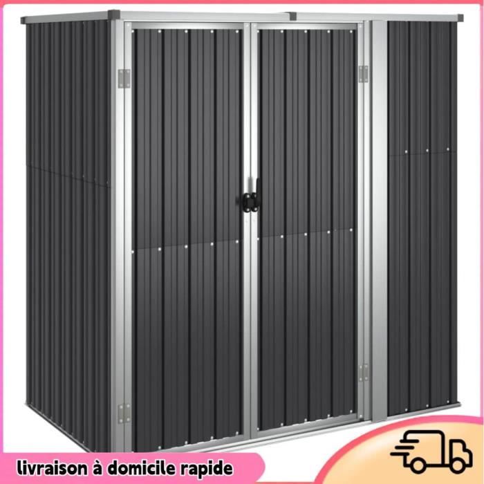 Cocosity Abri à outils de jardin anthracite 161x89x161cm acier galvanisé - 7894202861834