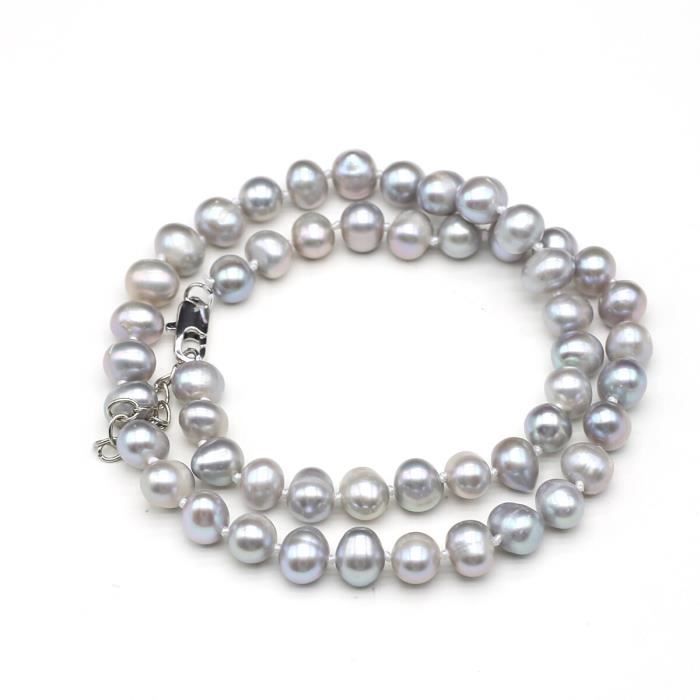 Collier ras de cou en argent avec grandes perles vertes des années