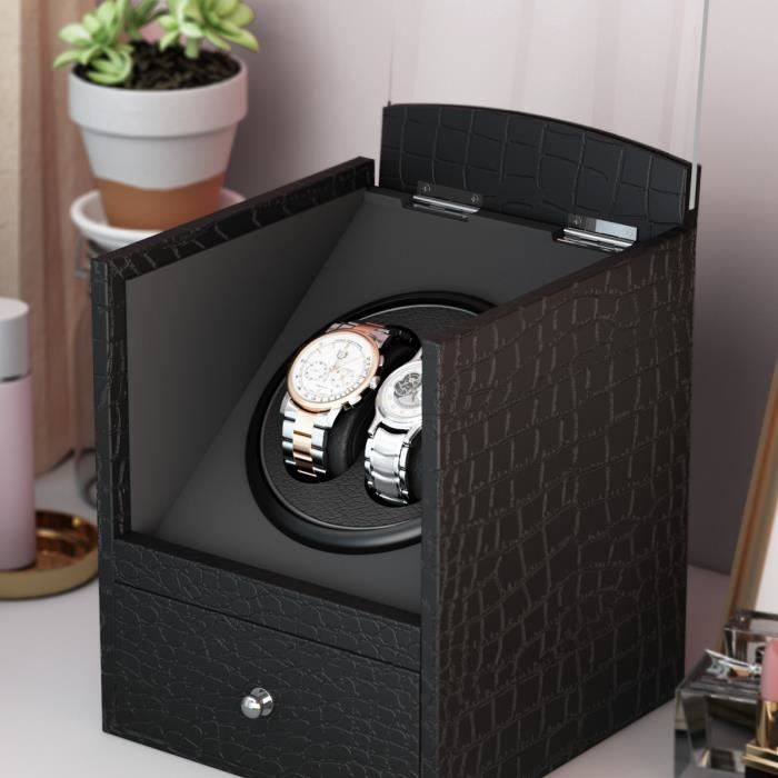 Remontoir De Montre Automatique Double Versa Noir - Pour 1 à 3 Montres, Plastique, Neuf Avec étiquettes