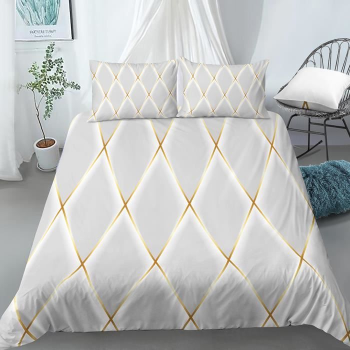 Housse De Couette 140x200 Cm Géométrique Pois Coloré - Parure De Lit 2 Pièces (housse + Taie 65x65), Microfibre Douce, Fermeture éclair, Design Moderne