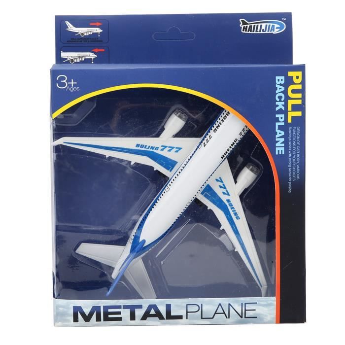 Drfeify Modèle Avion Métallique Miniature Jouet Avion Electronique Cadeau pour Enfants (Blanc)