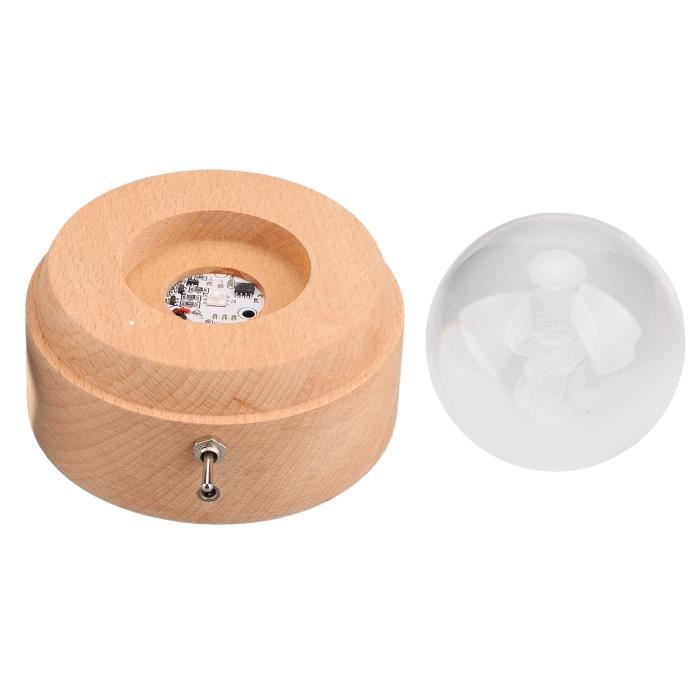 Boîte à Musique Rotative En Bois Avec Boule De Cristal K9 Et Lumière LED – Projection Au Plafond – Cadeau Idéal Pour Noël, Saint-Valentin, Anniversaire - 6