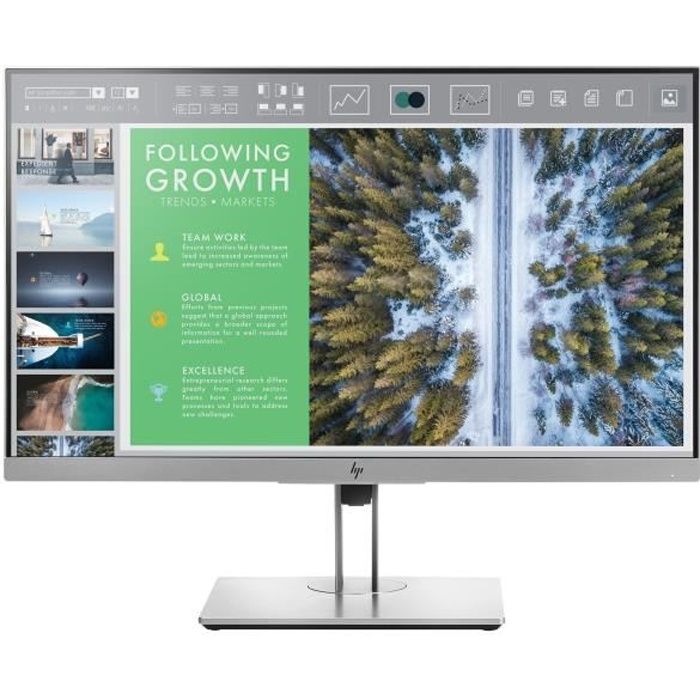 HP Moniteur LCD Business E243 60,5 cm (23,8) Full HD WLED - 16:9 - Résolution 1920 x 1080 - 250 cd/m²  - 5 ms - Noir et argenté