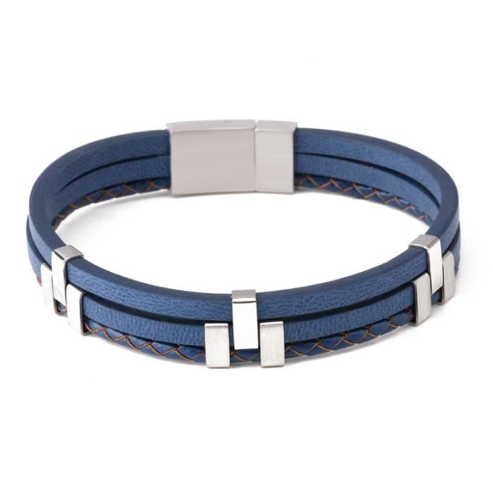 Bracelet Cuir Portugal Avec Cristal - Bracelet Tressé Souvenir Voyage - Cadeau Homme/Femme - Longueur 21 Cm - 7