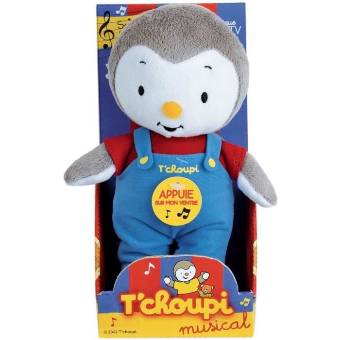 jemini t'choupi peluche tchoupi musical +/- 20cm