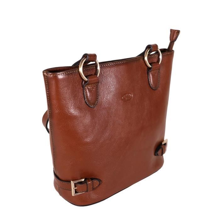 KATANA sac en cuir collet porté épaule réf 82150 marron (3