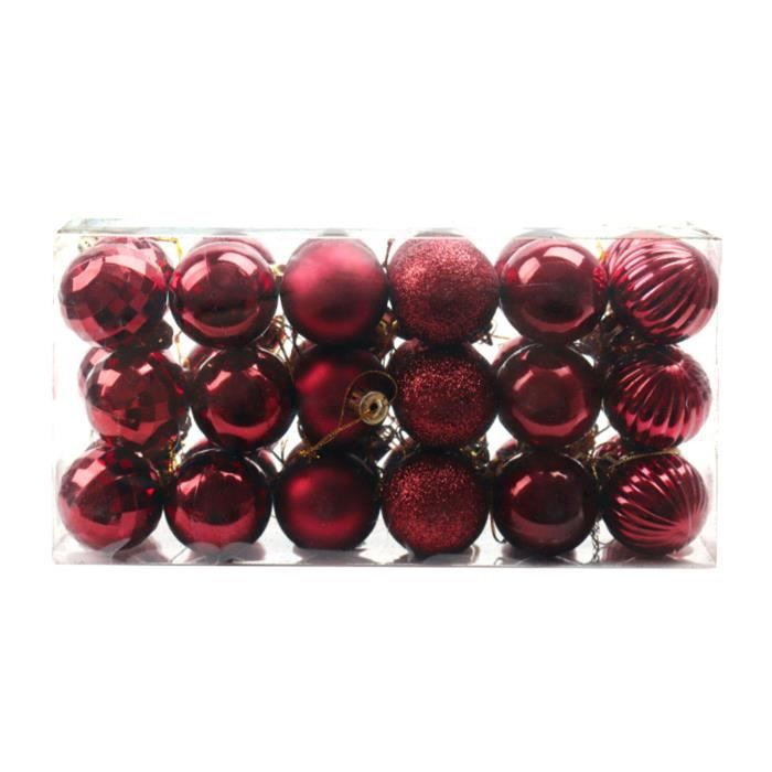 Lot de 36 Boules de Noël décoratives,Boules de Sapin de Noël à