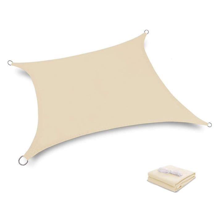 Voile D'Ombre Extérieur - Tissu Oxford Imperméable - Protection UV 70% - Marque Aunct