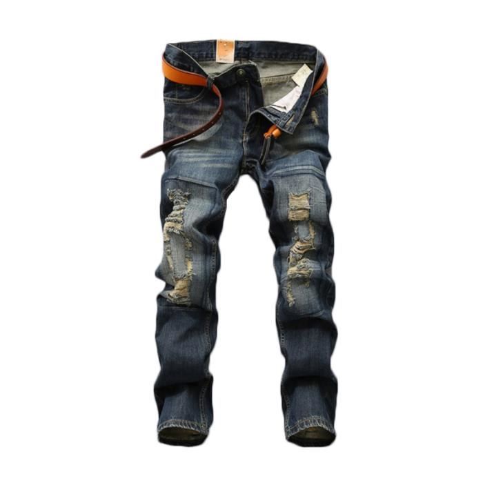 Jeans Homme Slim pissure R tro Style Jeans Droit Homme Taille