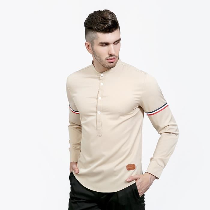 chemises col mao homme