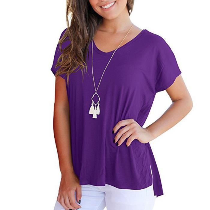 t shirt femme violet
