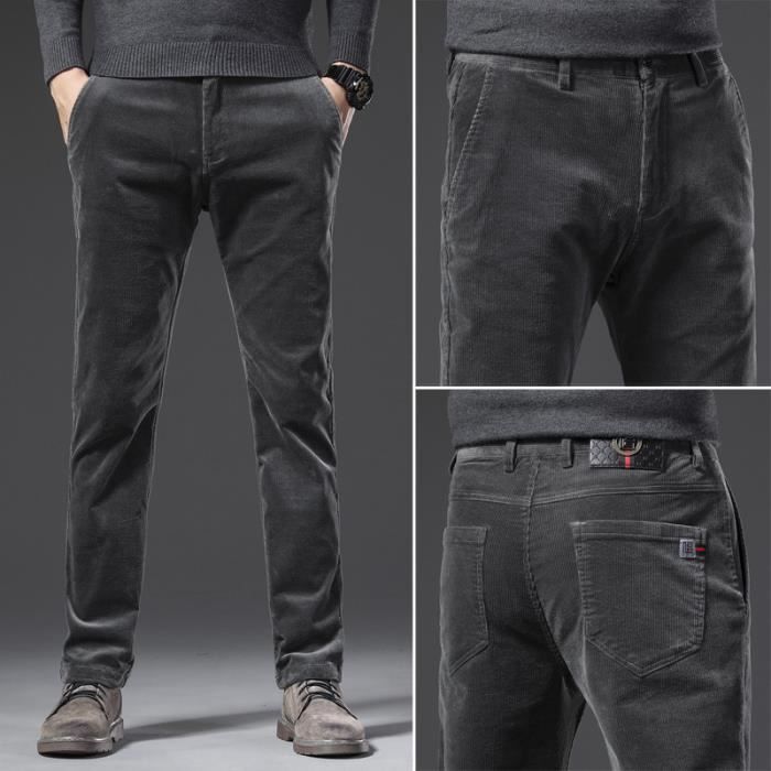 Pantalon Homme En Velours épais - Coupe Droite Décontractée - Élastique Et Confortable - Pour Bureau Ou Sortie