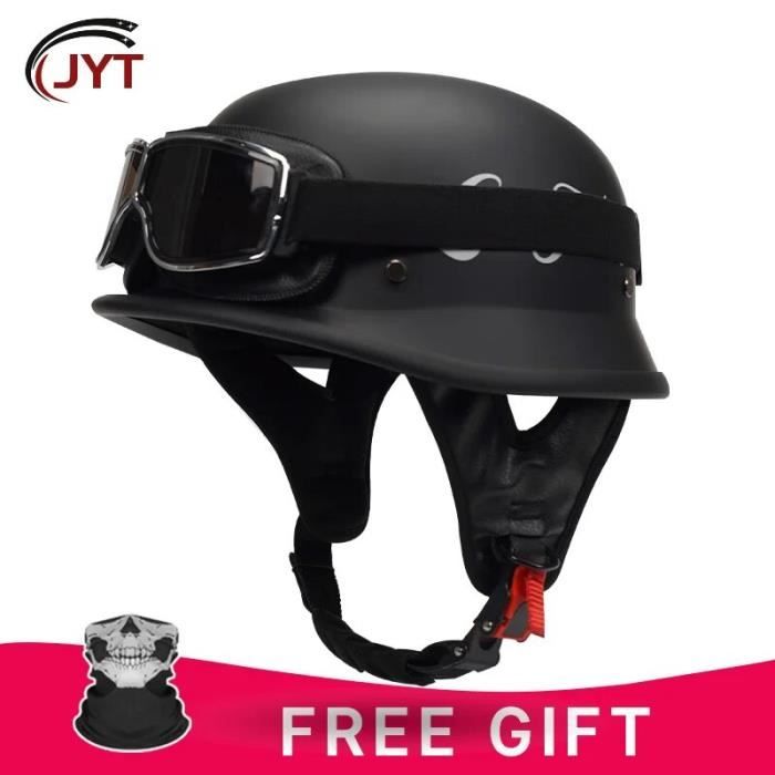 Casque Moto Style Baseball Demi-visière - Look Rétro Avec Protection DOT/ECE