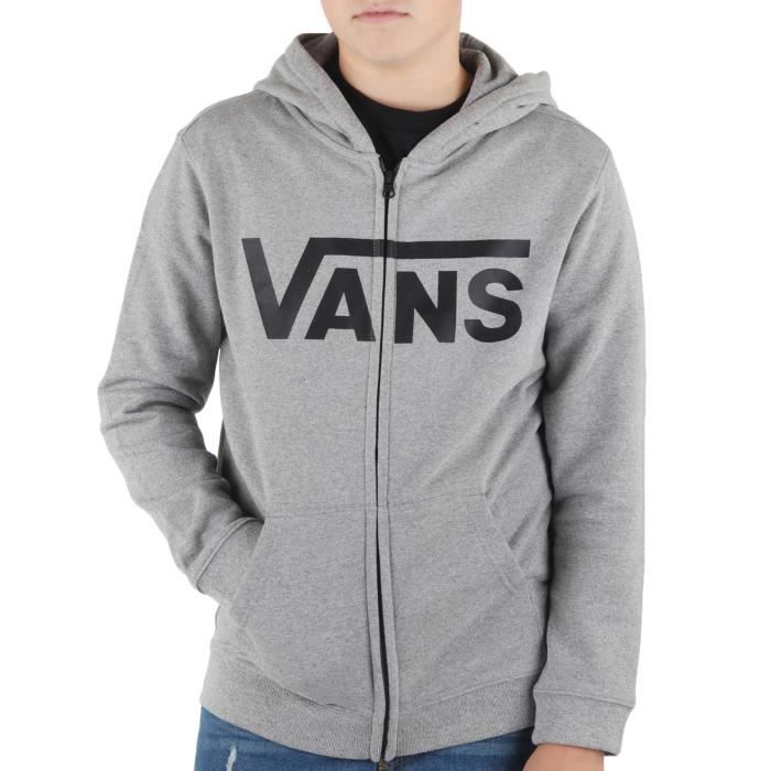 Vans Classic Zip Garçon sweatshirt à capuche manches longues coton fermeture zippée