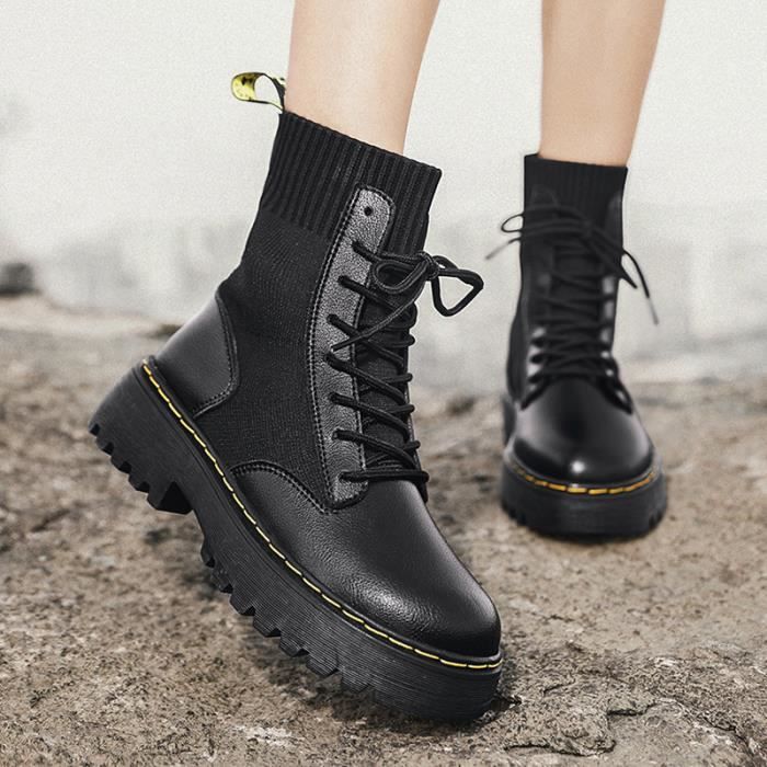 Bottes de mode couple automne et hiver GJ Homme bout rond tube court