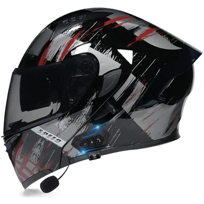 Casque Avec Visière Claire Casque Moto Jet Scooter Noir - Homologué ECE 22-06, Taille XS à XL Casco Scooter