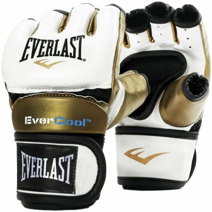 Gants de boxe Everlast Everstrik TG - blanc/doré - taille S/M pour homme adulte