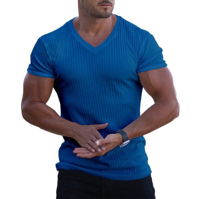 T-Shirt De Sport Homme ATRACTIVOLL - Respirant, Séchage Rapide - 90% Polyester/10% Élasthanne - Pour Fitness, Course, Gym