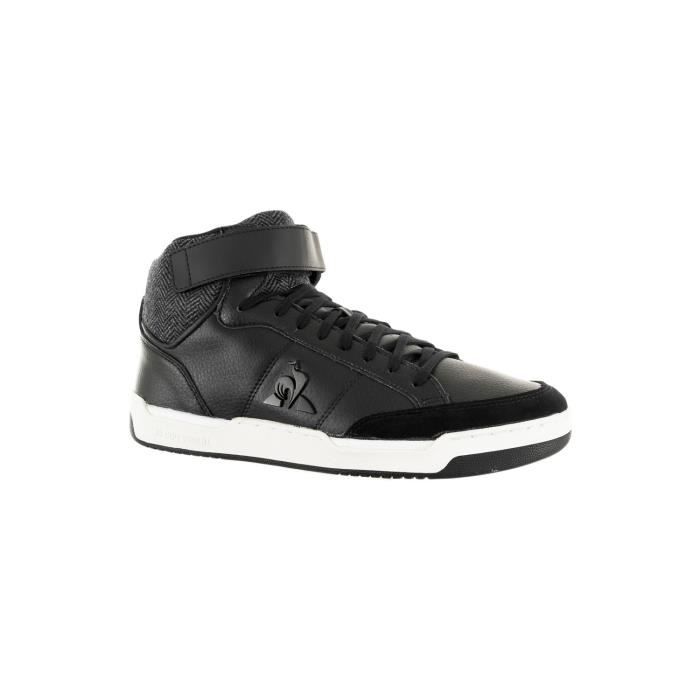 Le Coq Sportif Baskets - Le Coq Sportif - Field Chevron Black - Cuir - Lacets - Plat