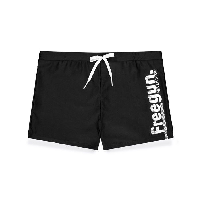 FREEGUN Maillot de bain homme, boxer de bain homme avec cordon de serrage, piscine et plage - noir taille XL