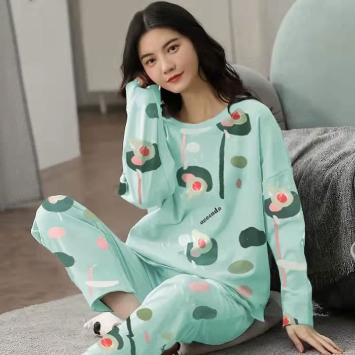 Pyjama Pyjama a manches longues pour femmes ensemble de vetements de maison grande taille decontracte automne et F885085682 Blanc Cdiscount Pret a Porter