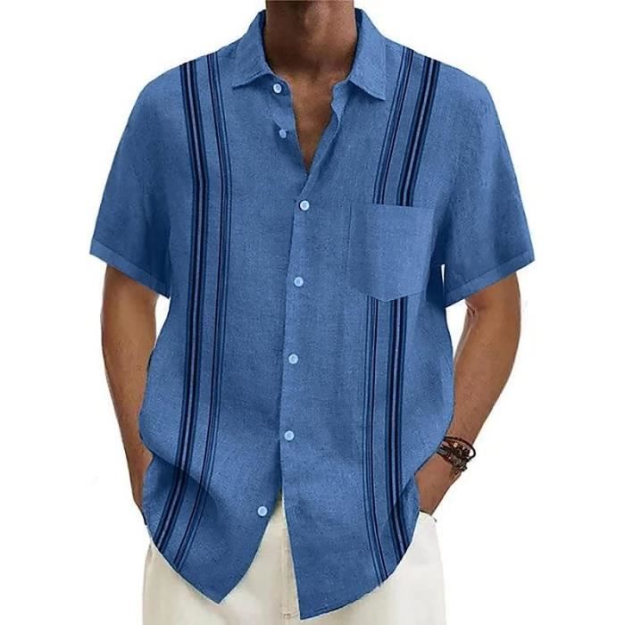 Chemise sans col manche courte best sale