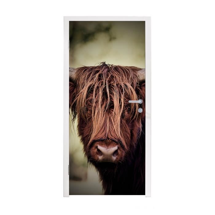 MuchoWow – Crédence Cuisine Aluminium Vaches Highlander Écossais Noir & Blanc – 90x60 Cm – Protection Hotte