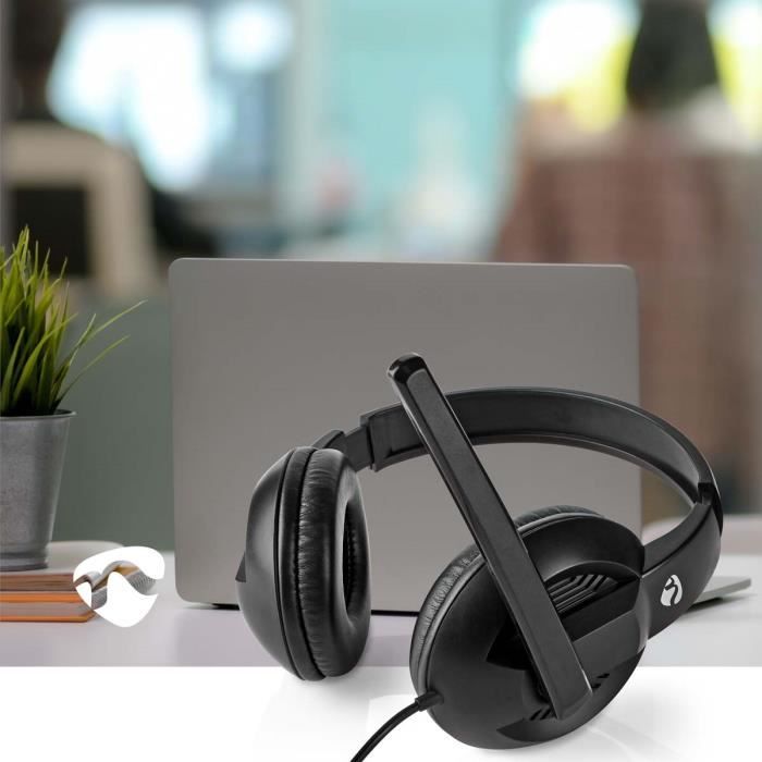 Nedis Casque PC Circum aural Stéréo USB C avec Adaptateur USB A et Micro Rabattable - vue 2