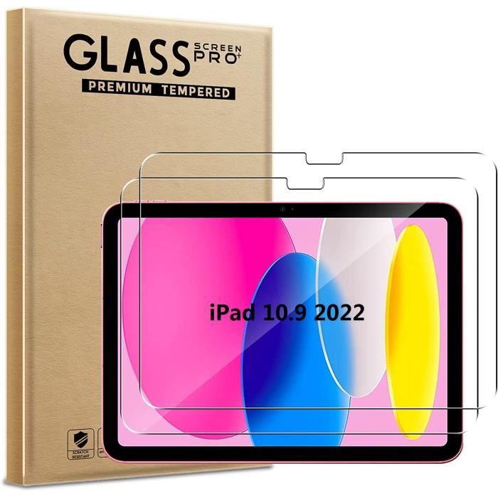 Lot de 2 Verre Trempé pour iPad 10ème Génération 10.9 2022, Film de  Protection d'écran , Anti-Trace Protecteur avec Dureté 9H Glass - Cdiscount  Informatique