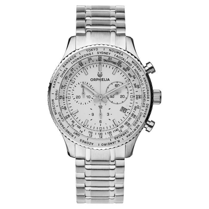 ORPHELIA - Montre Hommes - Quartz - Chronographe - Bracelet en Acier inoxydable - Argent - OR82702