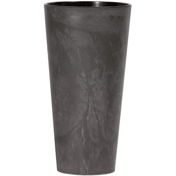 Tubus Slim Effect Pot de fleurs avec insert de 15L béton design anthraicte