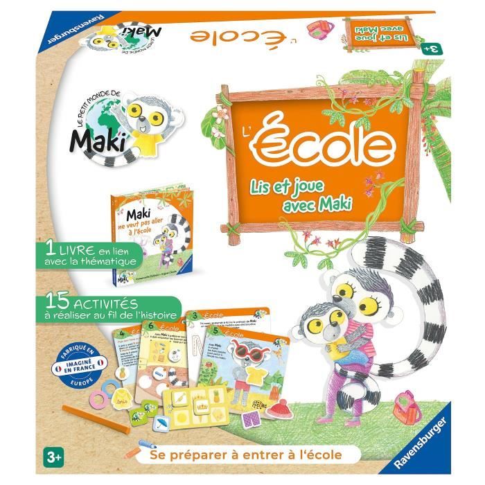 Lis et joue avec Maki - L'Ecole - Premier jeu de société pour enfants - à partir de 3 ans - 22356 - 