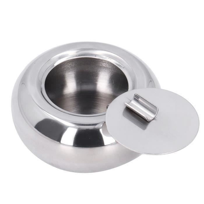Lot De 8 Cendriers En Acier Inoxydable - Cendrier Rond Design Moderne Pour Bureau Et Extérieur | Cendrier Ventouse Cendrier Extérieur Béton