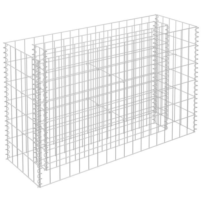 Jardinière Gabion Acier Galvanisé 360x30x10 Cm – Lit Surélevé Jardin – Clôture Décorative à Remplir Pierres - 2