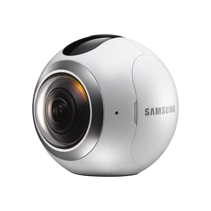 Samsung GALAXY Gear 360 Caméra de poche fixable 4K - 30 pi-s 15.0 MP NFC, Wi-Fi, Bluetooth blanc-SM-C200NZWAXEO