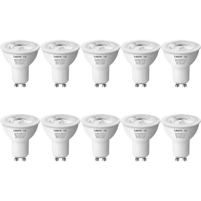 Ampoule Led Gu10, Ampoule Gu10 4W Blanc Chaud 2700K, Équivaut 50W Halogènes, 345Lm, 38° Faisceau