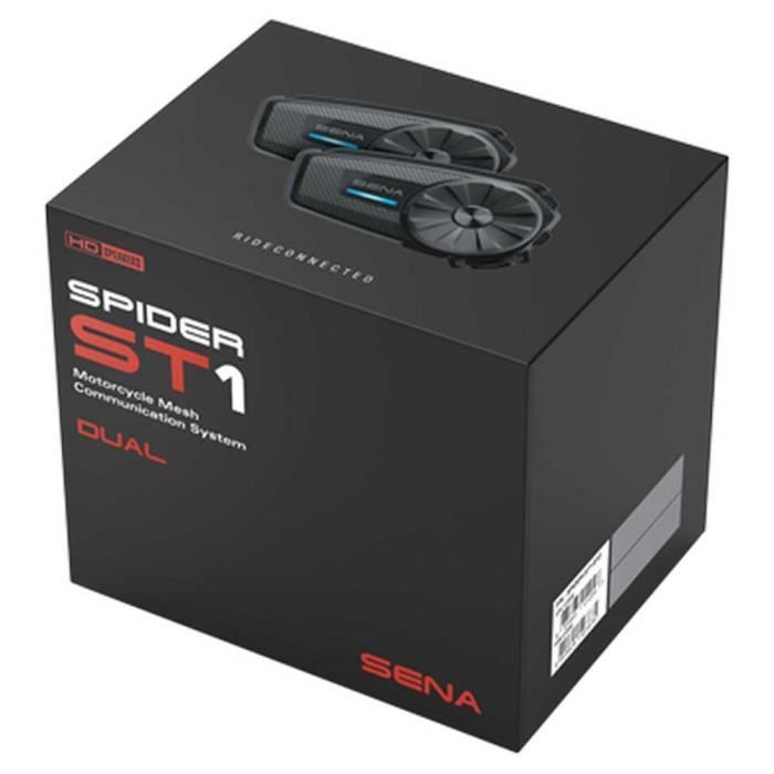 SENA SPIDER ST1 Système de communication Mesh moto - Pack double noir