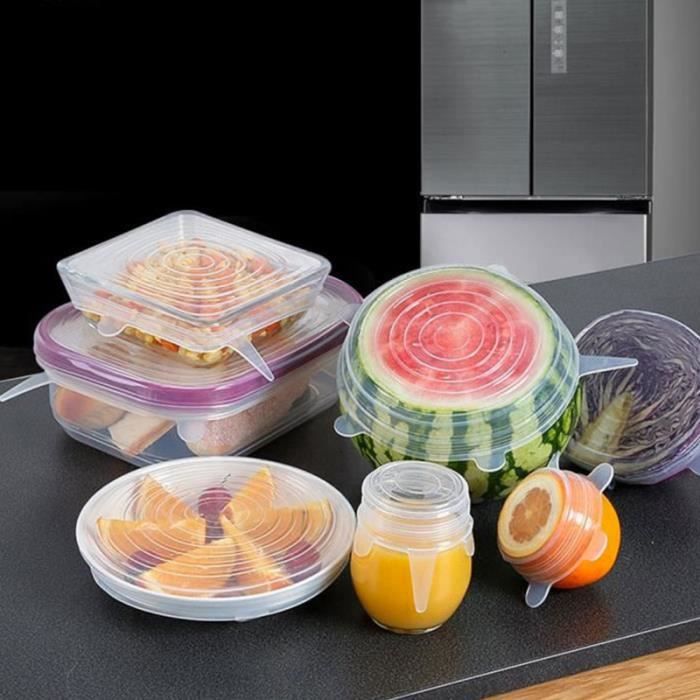EXTINC™ _: 6 couvercles alimentaires extensibles et résistant à la chaleur